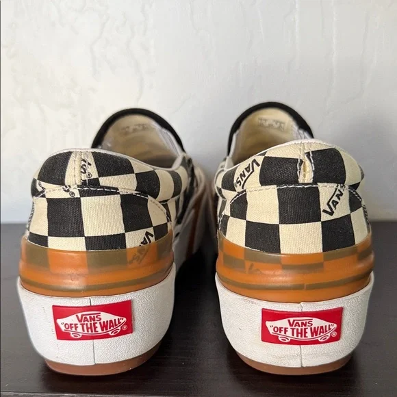 Vans Women's Stacked Checkerboard Slip-On Shoes - Black and White - Size 8.5 - Picture 5 of 11